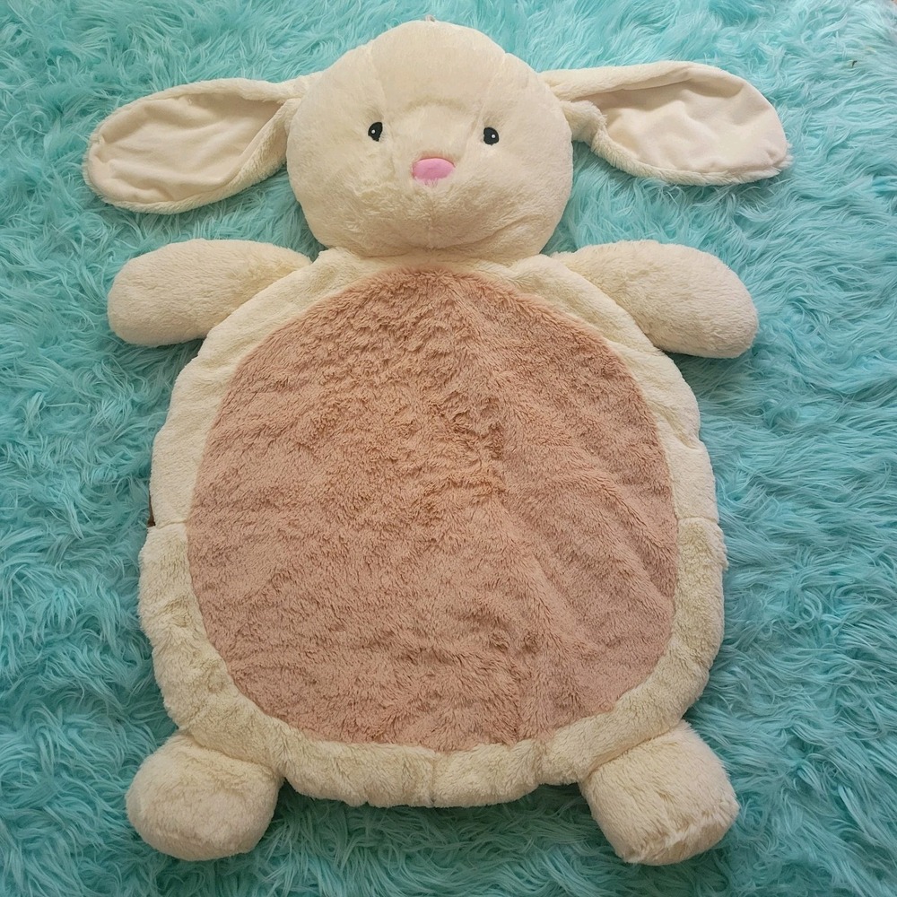 Mary Meyer Bestever Baby Mat Cream Bunny Rabbit Plush Tummy Time Play Floor Mat